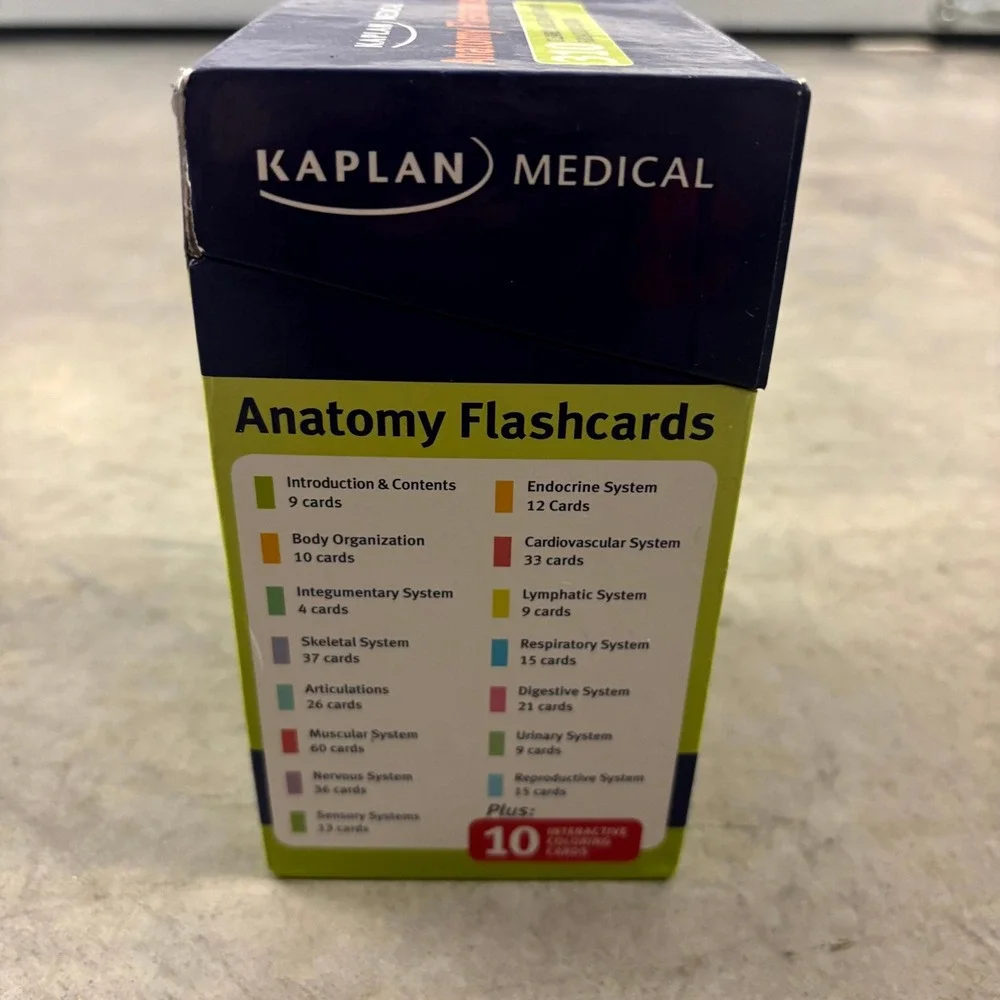 Kaplan Medical Anatomy Flashcards 310 Full Color Study Cards 2011 Box Set